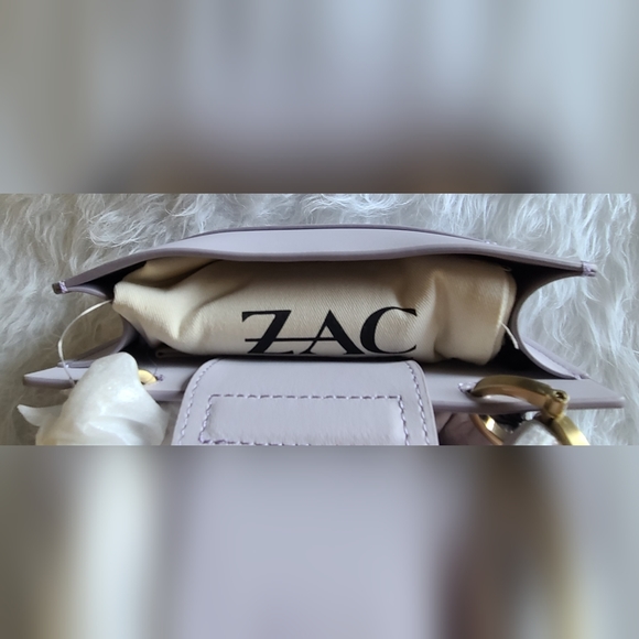 ZAC ZAC Posen Leather Earthette Small Double Compartment Satchel Color Lilac - Picture 4 of 8